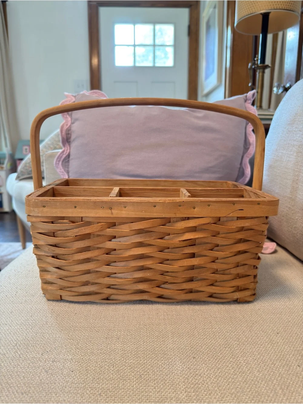 Woven Wooden Organizer Basket